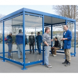 Raucher- und Pausenunterstand, LxBxH 4195x4330x2510 mm, Innen-Höhe 2360 mm