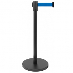 Personenleitsystem, Ständer ØxH 350/50x900 mm, Gurt BxH 1800x47 mm, Ständer schwarz/Gurt blau