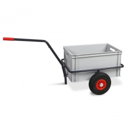 Handwagen mit Kunststoffkasten, H 320 mm, grau, LxBxH  1250x640x660 mm, Tragkraft 200 kg