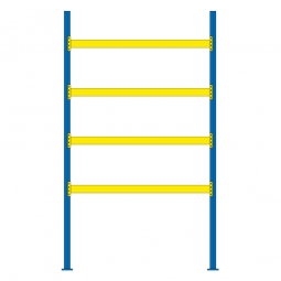 Palettenregal für 15 Europaletten, BxTxH 2925x1100x5000 mm, Tragbalkenebenen mit 38 mm Spanplattenböden, Fachlast 2900 kg/Tragbalkenpaar