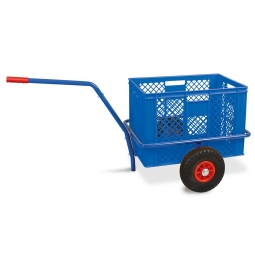 Handwagen mit Kunststoffkorb, H 410 mm, blau, LxBxH 1250x640x660 mm, Tragkraft 200 kg