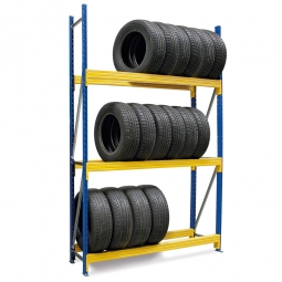 Weitspann-Reifenregal, BxTxH 1880x400x2500 mm, Fachbreite 1800 mm, Tragkraft je Fach 700 kg