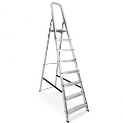Alu-Bügelleiter mit 8 Stufen, Standhöhe 1640 mm, Arbeitshöhe bis 3640 mm, Gewicht 6,7 kg