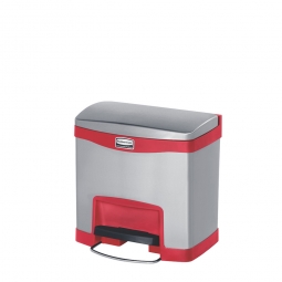 Tretabfalleimer Slim Jim, 15 Liter, Edelstahl, rot