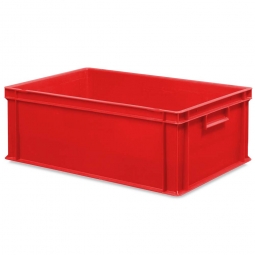 Euro-Stapelbehälter mit 2 Griffleisten, LxBxH 600x400x220 mm, rot