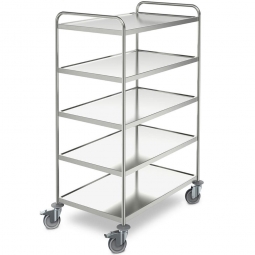 Servierwagen aus Edelstahl mit 5 Etagen, LxBxH 1100x700x1580 mm, Tragkraft 150 kg