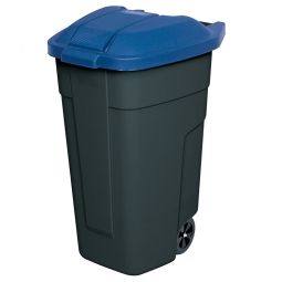 Fahrbare Tonne - 100 Liter, BxTxH 510x550x850 mm, anthrazit/blau
