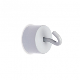 Haftmagnete mit Haken, weiß, Haftkraft 16 kg, Ø 25 mm, VE = 2 Stück