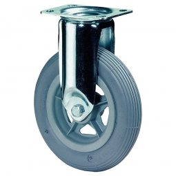 Transportgeräte-Bockrolle, Rad-ØxB 150x30 mm, Tragkraft 60 kg, grau