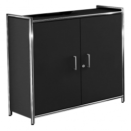 Sideboard "FUTURE" BxTxH 800x380x780 mm, Rahmen Rundrohr verchromt, Korpus und Türen anthrazit