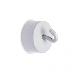 Haftmagnete mit Haken, weiß, Haftkraft 28 kg, Ø 30 mm, VE = 2 Stück