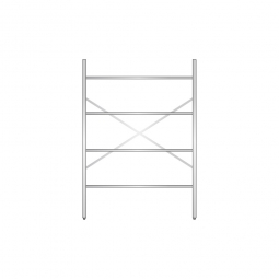 Aluminiumregal mit 4 geschlossenen Regalböden, Stecksystem, BxTxH 1400x400x2000 mm, Nutztiefe 340 mm