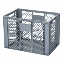 Eurobehälter mit 4 Durchfassgriffen, LxBxH 600x400x420 mm, 83 Liter, grau