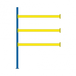 Paletten-Anbauregal mit 3 Paar Tragbalken für 12 Europaletten, Fachlast 1800 kg/Tragbalkenpaar, BxTxH 2785 x 1100 x 4000 mm