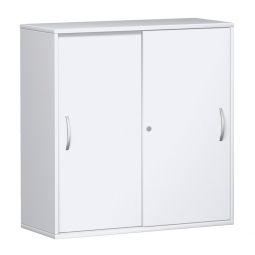 Schiebetürschrank PRO 3 Ordnerhöhen, weiß, BxHxT 1200x1152x425 mm