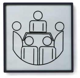 Türschild "Rom", schwarzbraun RAL 8022, 155x155 mm