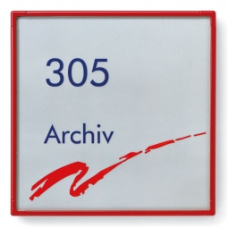 Türschild "Rom", rubinrot RAL 3003, 180x180 mm