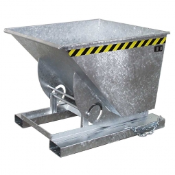Stahl-Kippbehälter mit Abrollsystem, Inhalt 0,75 m³, LxBxH 1420x1190x1070 mm, Tragkraft 1000 kg, verzinkt
