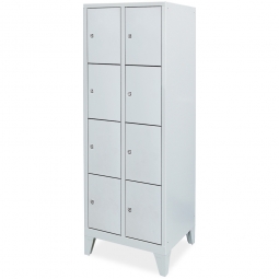Stahl-Fächerschrank mit Füßen, 8 Fächer, BxTxH 610x500x1850 mm