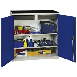 Beistellschrank, lichtgrau/enzianblau, BxTxH 1000x500x1000 mm