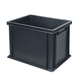 Leitfähiger Stapelbehälter, 2 Griffleisten, LxBxH 400x300x320 mm, 31 Liter, schwarz
