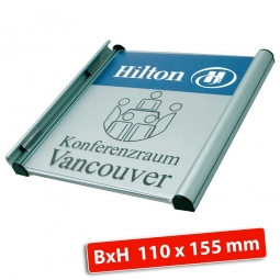 Türschild "Genf", enzianblau RAL 5010, BxH 110x155 mm