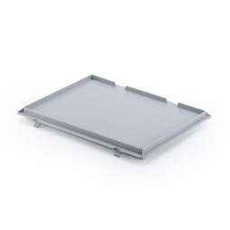 Hakendeckel für Euro-Stapelbehälter, LxB 400x300 mm, Farbe grau