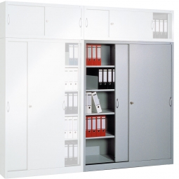 Schiebetürenschrank, 5 Ordnerhöhen, BxTxH 1600x500x1950 mm