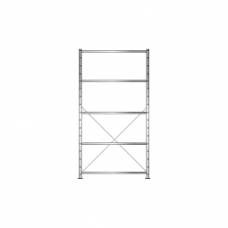Fachbodenregal Economy mit 5 Böden, Stecksystem, BxTxH  1060x835x2000 mm, Tragkraft 150 kg/Boden, glanzverzinkt