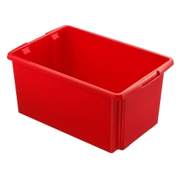 Leichter Drehstapelbehälter, LxBxH 595x395x280 mm, 51 Liter, rot