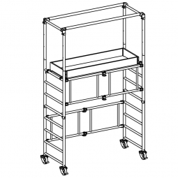 Fahrgerüst Plettac Alu Quick 80, Arbeitsfläche 1,8 m x 0,75 m, Arbeitshöhe bis 4 m