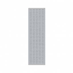 System-Schlitzplatte BxHxT 450x1500x18 mm, aus 1,25 mm Stahlblech, kunststoffbeschichtet in lichtgrau