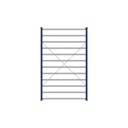 Fächerregal Flex, Stecksystem, kunststoffbeschichtet, BxTxH 1270x415x2000 mm, mit 12 Fachböden