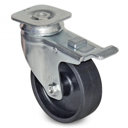 Lenkrolle mit Feststellbremse für Transportroller, Rad-ØxB 100x34 mm, Tragkraft 85 kg, PP, schwarz