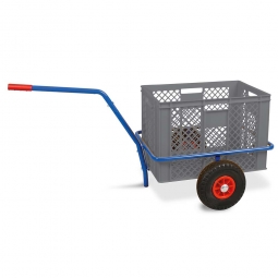 Handwagen mit Kunststoffkorb, H 410 mm, grau, LxBxH 1250x640x660 mm, Tragkraft 200 kg