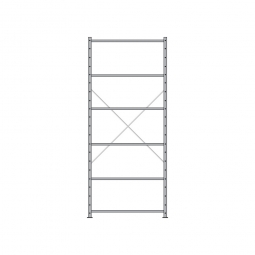 Fachbodenregal Economy mit 6 Böden, Stecksystem, BxTxH 1060x435x2500 mm, Tragkraft 70 kg/Boden, kunststoffbeschichtet
