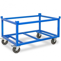 Fahrgestell für Paletten und Behälter, Ladefläche LxBxH 1210x810x700 mm, Tragkraft 750 kg, hohe Ausführung