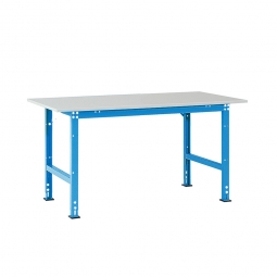Pack- und Beistelltisch, Tragkraft 1000 kg, BxTxH 1500x800x760-870 mm, lichtblau