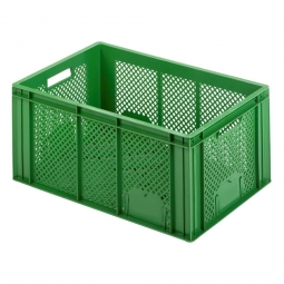Obst- und Gemüsesteigen, LxBxH 600x400x275 mm, 54 Liter, grün