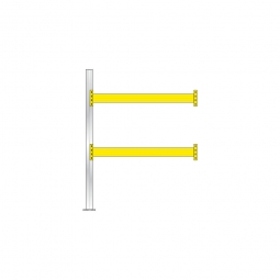 Paletten-Anbauregal mit 2 Paar Tragbalken für 6 Europaletten, Fachlast 2200 kg/Tragbalkenpaar, BxTxH 1885 x 1100 x 2500 mm