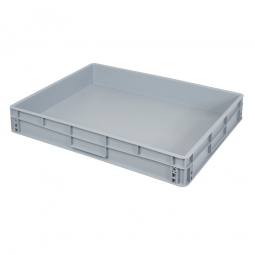 Eurobehälter mit 2 Griffleisten, LxBxH 800x600x120 mm, 45 Liter, grau