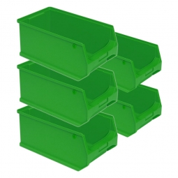 5x Sichtbox PROFI LB 2, grün, Inhalt 21,8 Liter, LxBxH 500x300x200 mm, innen 425x270x190 mm
