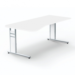 Freiformtisch "BUDGET" BxT 1950x800/1000 mm, Höhenverstellbar 680-820 mm, weiß