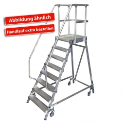 Leichtmetall-Podestleiter, Einseitig besteigbar, mit 8 Aluminiumstufen