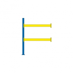 Paletten-Anbauregal für 6 Europaletten, Tragbalkenebenen mit 38 mm Spanplattenböden, Fachlast 2200 kg/Tragbalkenpaar, BxTxH 1885 x 1100 x 2500 mm