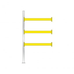 Paletten-Anbauregal für 8 Europaletten, Tragbalkenebenen mit 38 mm Spanplattenböden, Fachlast 2200 kg/Tragbalkenpaar, BxTxH 1885 x 1110 x 3500 mm