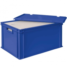 EPS-Thermobox in Eurobox mit Deckel, LxBxH 600x400x320 mm, blau