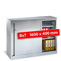 Schiebetürenschrank, 2,5 Ordnerhöhen, BxTxH 1600x400x1000 mm