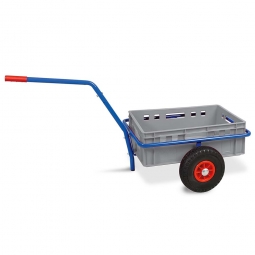 Handwagen mit  E2 Kunststoffkasten, H 200 mm, grau, LxBxH 1250x640x660 mm, Tragkraft 200 kg
