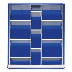 Einteilungsset für Schublade, BxT 490x560 mm, Fronthöhe 180-360 mm, 12 Fächer